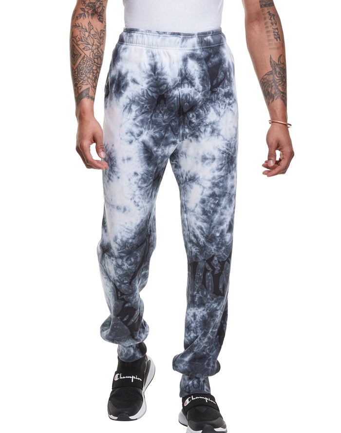 Pantaloni Jogging Champion Galaxy Dye Barbati Albi/Negrii - Romania UHQBDCO-02